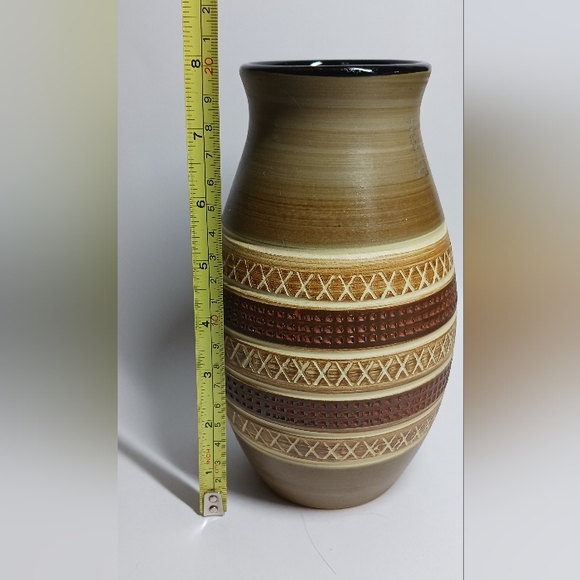 Vintage Keramik Incised Vase 113-20 West Germany Art Pottery - Picture 2 of 5